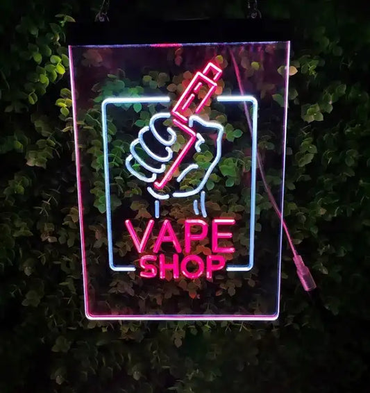 Vape Shop Neon Sign Business Logo