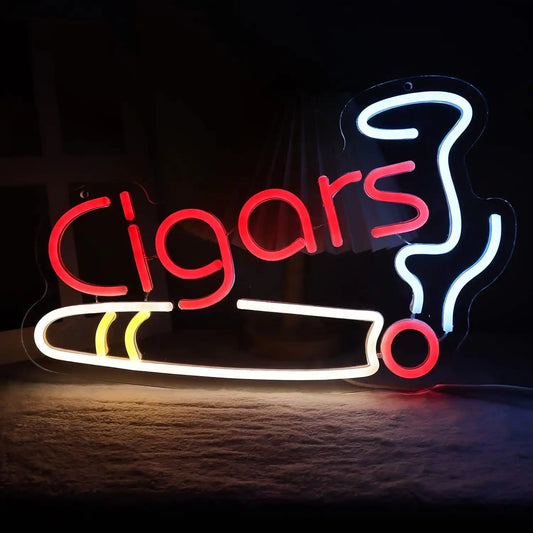 Cigar Neon Sign Storefront LED Light For Business